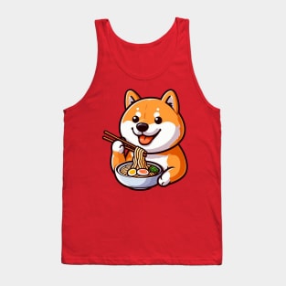 Shiba Inu Loves Ramen Tank Top